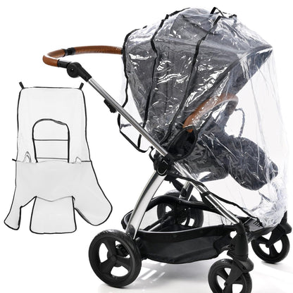 Universal Stroller Rain Cover Weatherproof Eva Waterproof Pushchair Pram Rain Shield with Zipper and Window for Travel Protection Against Wind Dust Snow