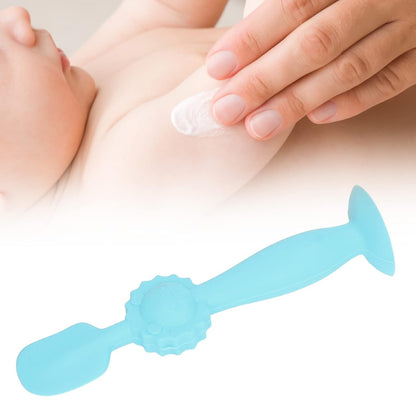 Baby Diaper Cream Brush, Suction Cup Base Skin Friendly Diaper Cream Spatula Silicone Gently Apply Stand Upright for Daily Use (Blue)