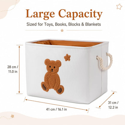 Toy Storage for Kids Toy Box Lightweight Collapsible Toy Storage Organizer Toys Bin with Handle, Storage Baskets for Kids, Boys, Girls, Nursery Room (Large, Toys)