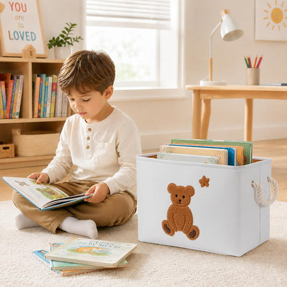 Toy Storage for Kids Toy Box Lightweight Collapsible Toy Storage Organizer Toys Bin with Handle, Storage Baskets for Kids, Boys, Girls, Nursery Room (Large, Toys)