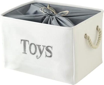 Toy Storage for Kids Toy Box Lightweight Collapsible Toy Storage Organizer Toys Bin with Handle, Storage Baskets for Kids, Boys, Girls, Nursery Room (Large, Toys)