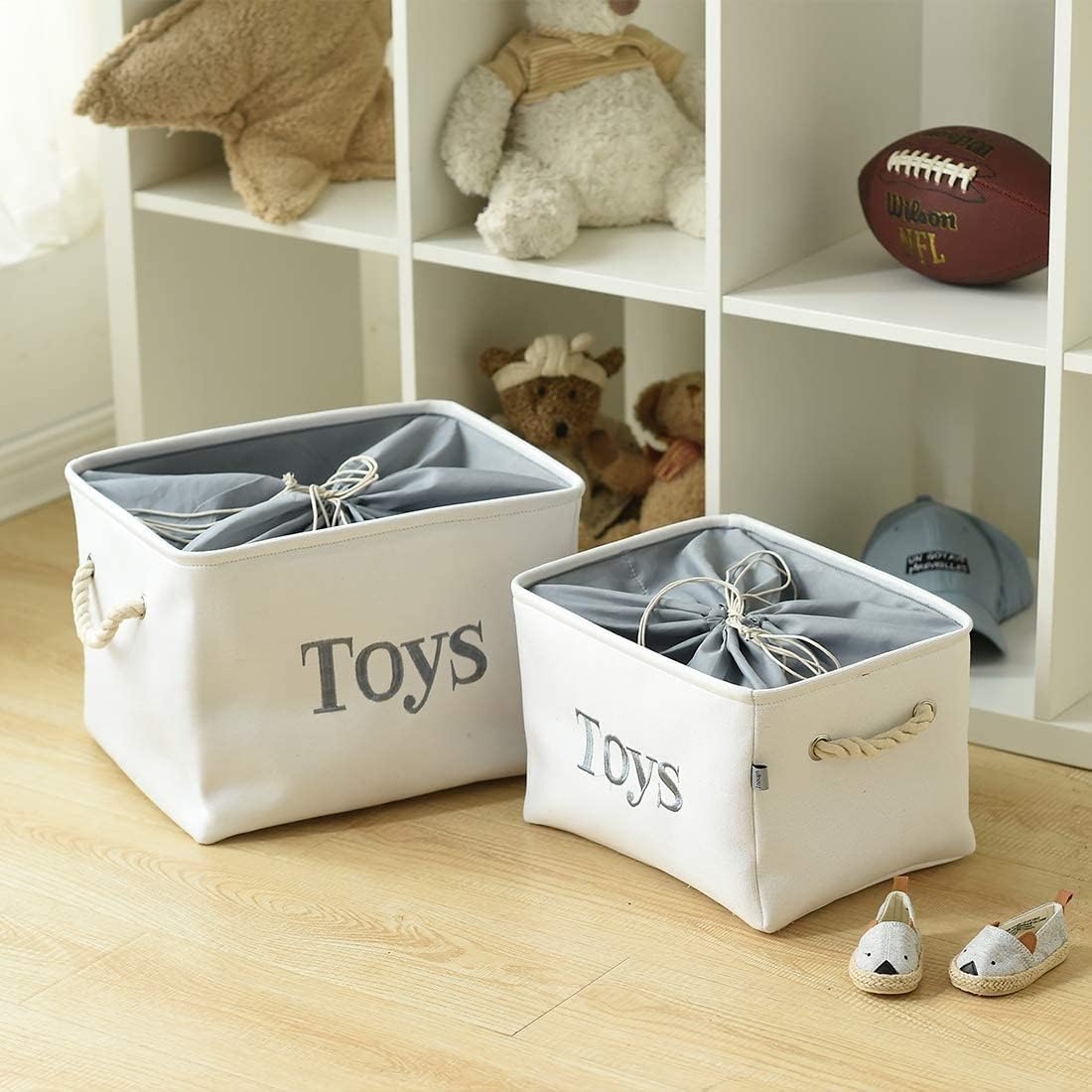 Toy Storage for Kids Toy Box Lightweight Collapsible Toy Storage Organizer Toys Bin with Handle, Storage Baskets for Kids, Boys, Girls, Nursery Room (Large, Toys)