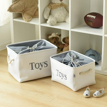 Toy Storage for Kids Toy Box Lightweight Collapsible Toy Storage Organizer Toys Bin with Handle, Storage Baskets for Kids, Boys, Girls, Nursery Room (Large, Toys)