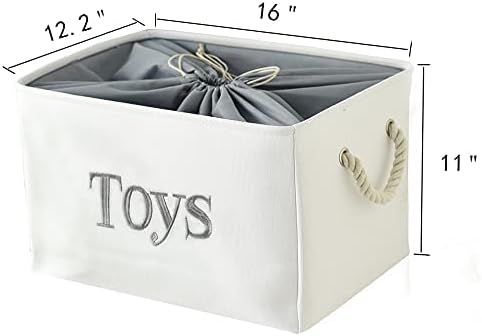 Toy Storage for Kids Toy Box Lightweight Collapsible Toy Storage Organizer Toys Bin with Handle, Storage Baskets for Kids, Boys, Girls, Nursery Room (Large, Toys)