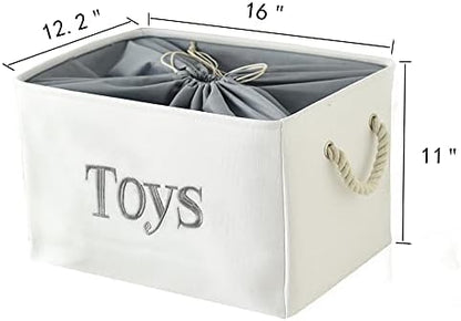 Toy Storage for Kids Toy Box Lightweight Collapsible Toy Storage Organizer Toys Bin with Handle, Storage Baskets for Kids, Boys, Girls, Nursery Room (Large, Toys)