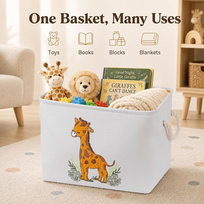Toy Storage for Kids Toy Box Lightweight Collapsible Toy Storage Organizer Toys Bin with Handle, Storage Baskets for Kids, Boys, Girls, Nursery Room (Large, Toys)