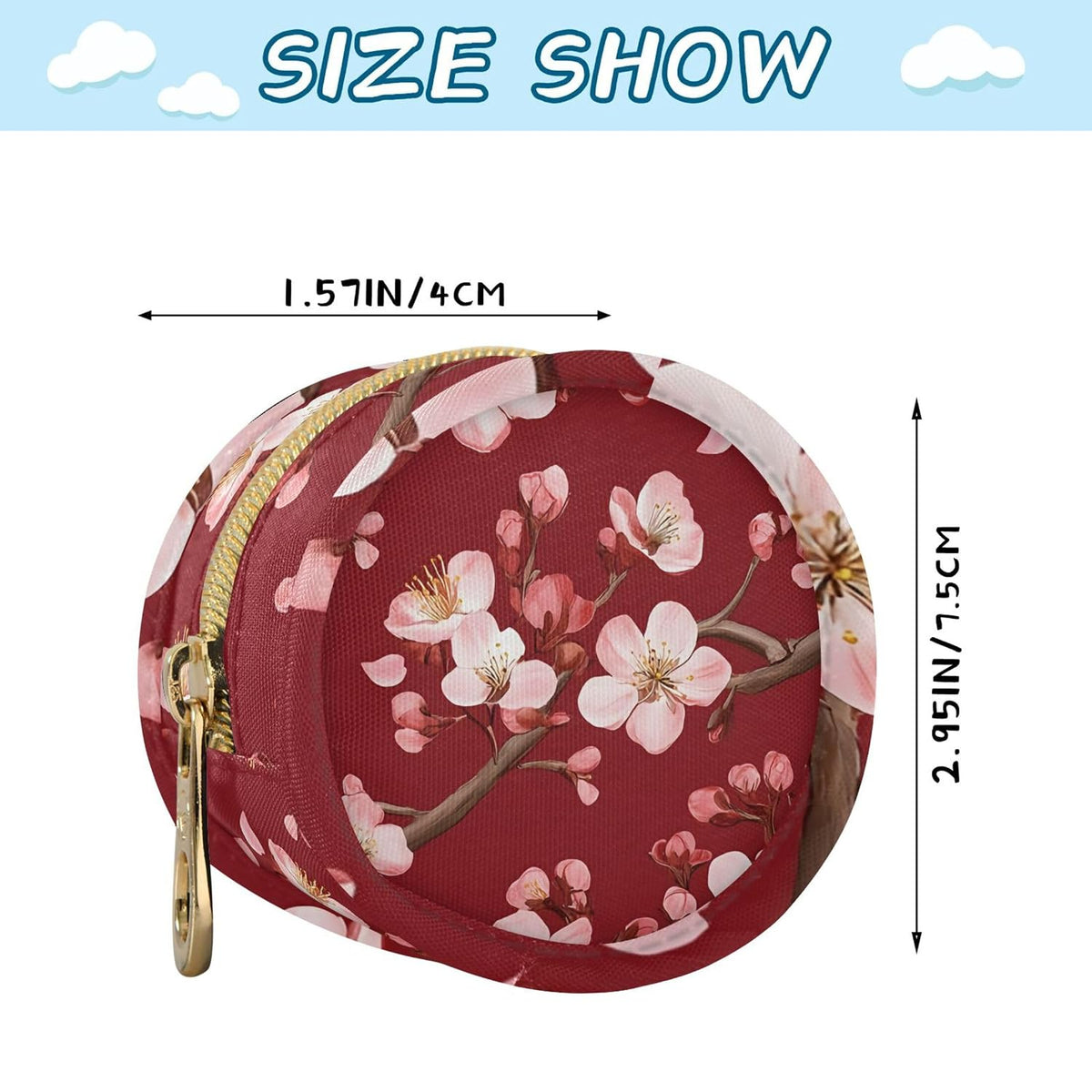 Pink Cherry Blossoms Baby Pacifier Holder Case, Dustproof Portable Storage Box for Diaper Bag Purse, Pacifier Storage Container for Boys & Girls
