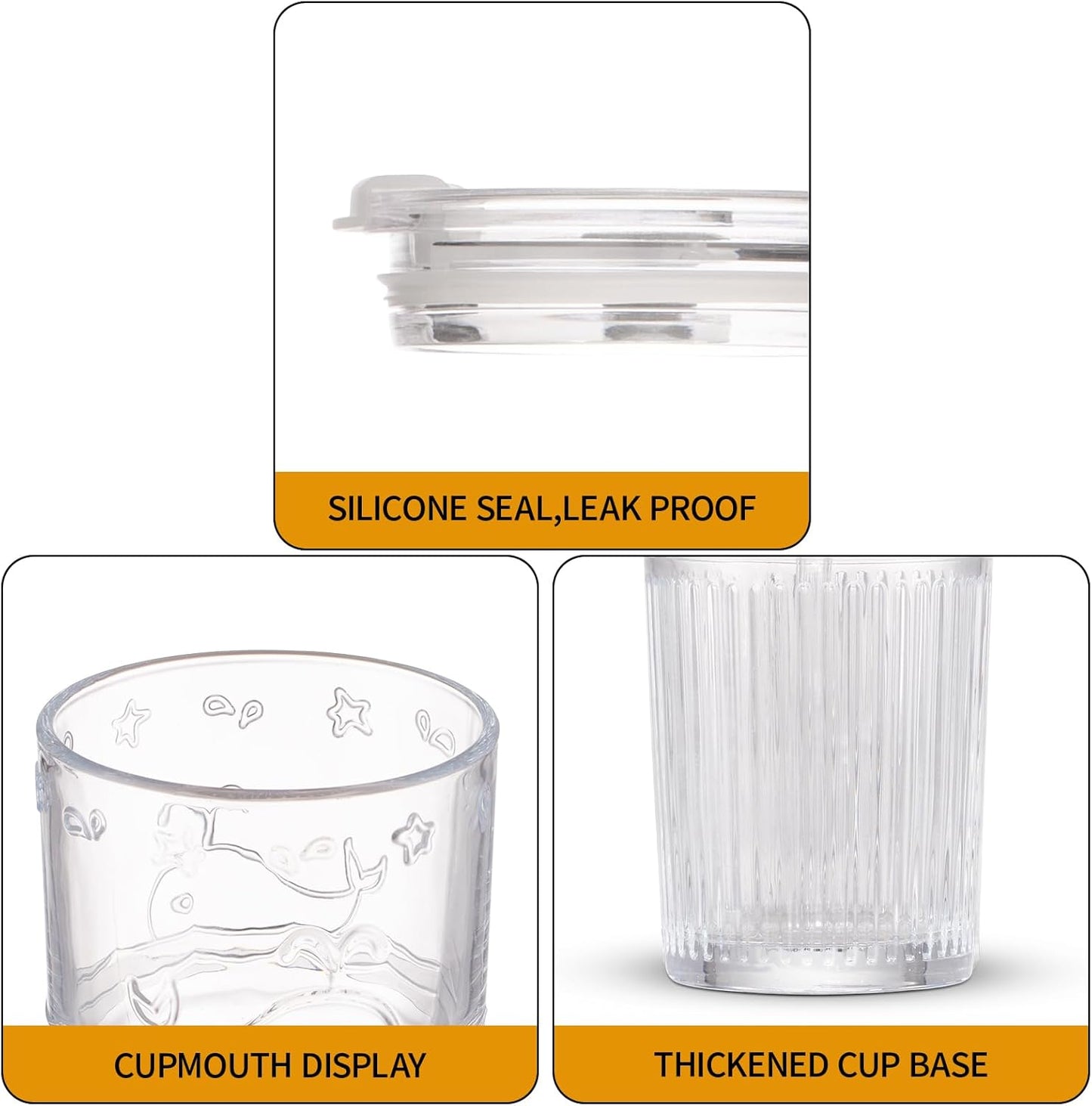 16oz Glass With Lid And Straw, Transparent Travel Iced Coffee Cup, Suitable For Water, Coffee, Tea, Beverages, Home, Office, Outdoor Use-Whale Cup