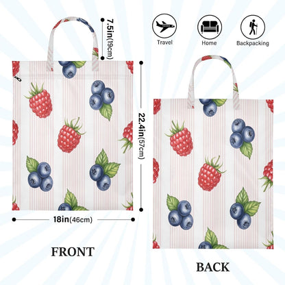 Blueberry Fruit Waterproof Travel Laundry Bag Reusable 2 Count