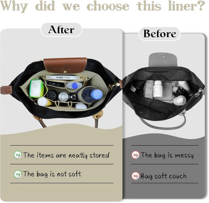 Purse Organizer Insert For Longchamp Bag Women Purse Tote Large For Long Champ Le Pliage organizer 2025black-L