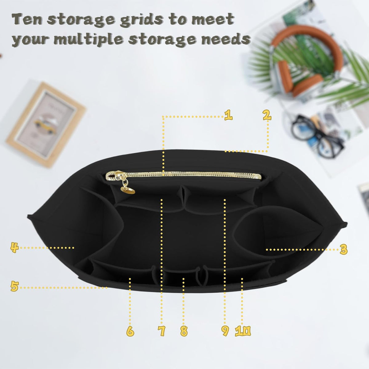 Purse Organizer Insert For Longchamp Bag Women Purse Tote Large For Long Champ Le Pliage organizer 2025black-L