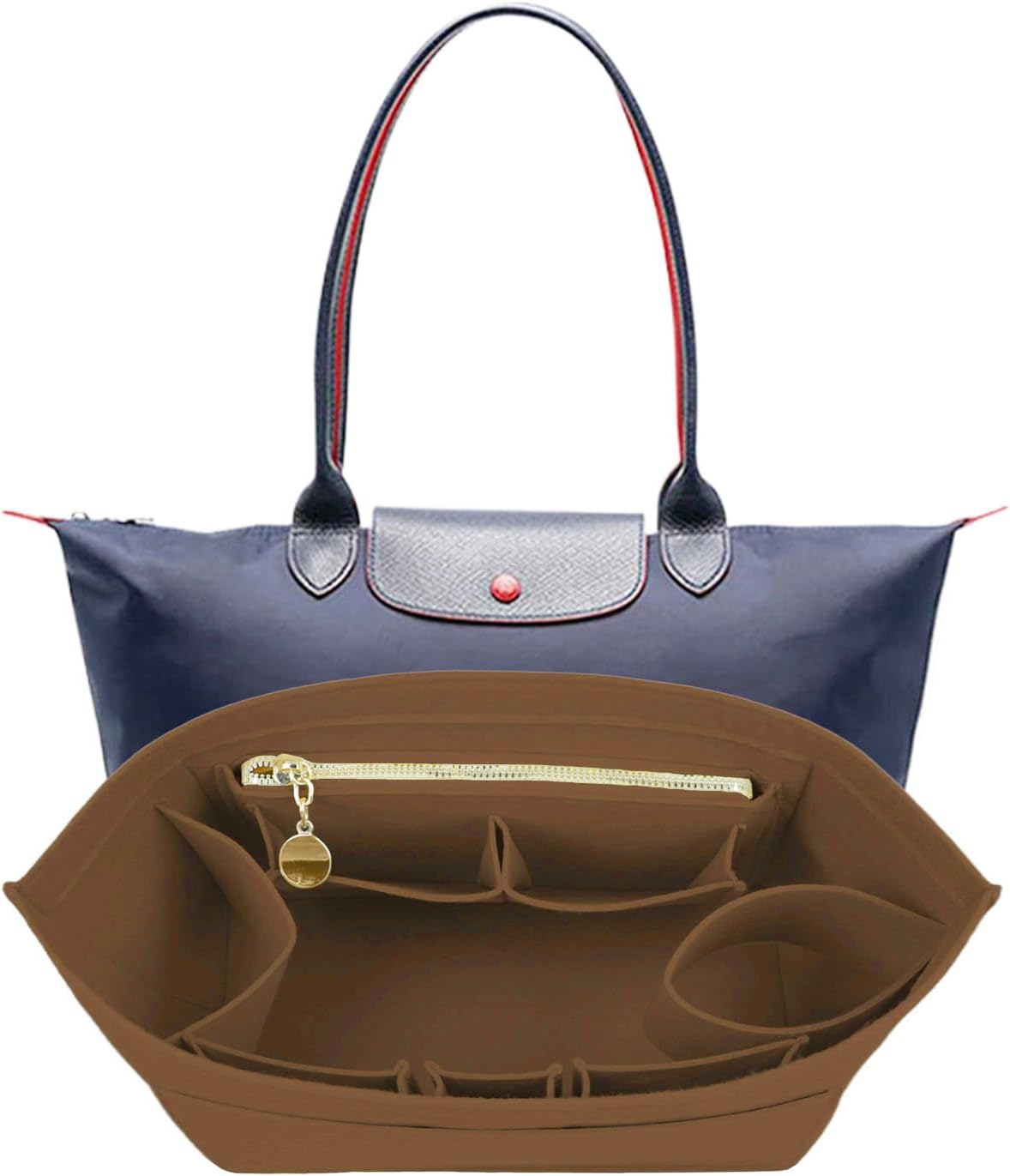 Purse Organizer Insert For Longchamp Bag Women Purse Tote Large For Long Champ Le Pliage organizer 2025black-L