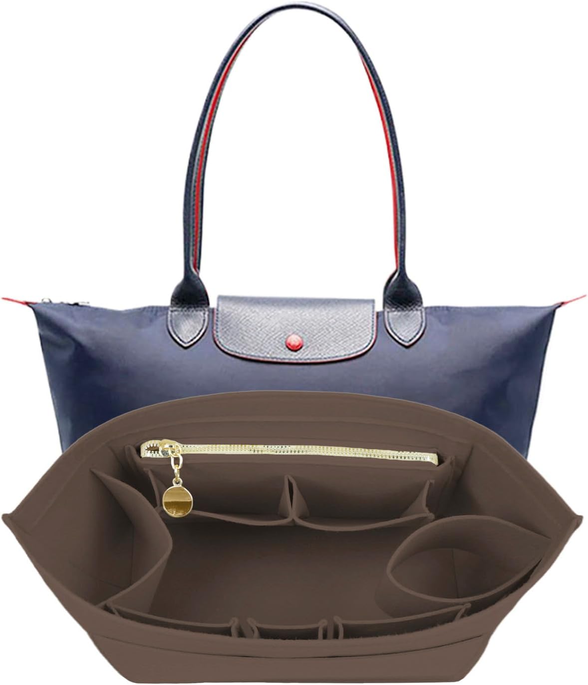 Purse Organizer Insert For Longchamp Bag Women Purse Tote Large For Long Champ Le Pliage organizer 2025black-L