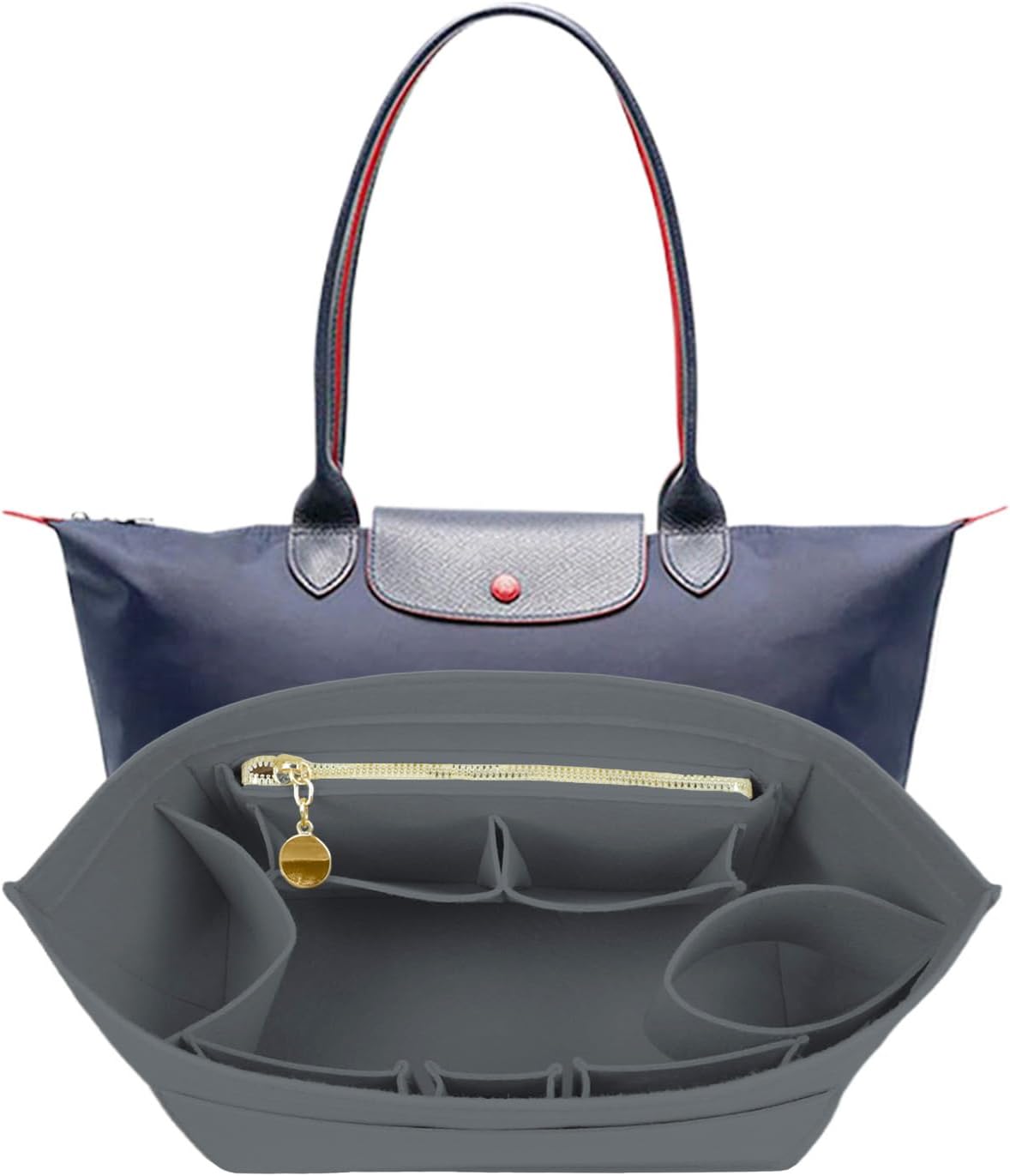 Purse Organizer Insert For Longchamp Bag Women Purse Tote Large For Long Champ Le Pliage organizer 2025black-L
