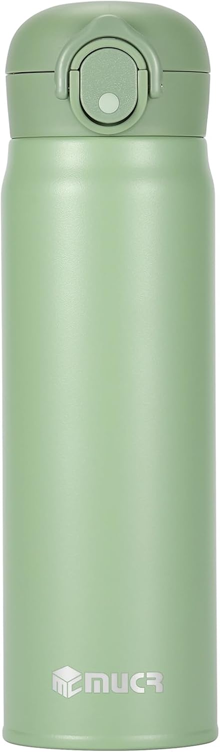 17oz BPA-Free Flip Lid Water Bottle, Cup Holder Compatible, Black | 304 Stainless Steel, 24H Cold/12H Hot, Leak-Proof, BPA-Free, School, Commute, Travel