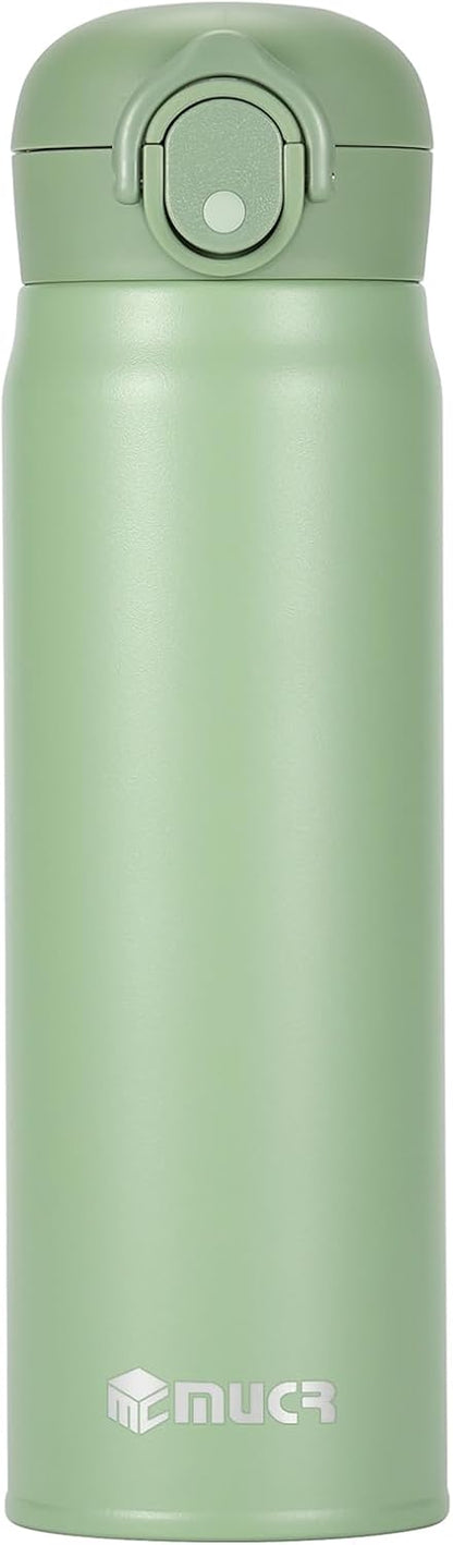 17oz BPA-Free Flip Lid Water Bottle, Cup Holder Compatible, Black | 304 Stainless Steel, 24H Cold/12H Hot, Leak-Proof, BPA-Free, School, Commute, Travel