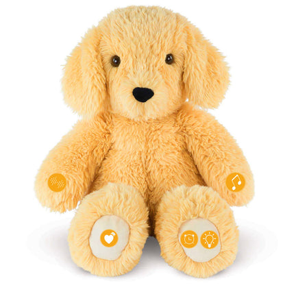 Newborns Musical Baby Sleep Soother, Mom's Heartbeat White Noise Machine, Bear Sleeping Aid with Cry Sensor|Night Light & 9 Sounds Therapy|Womb Sound Stuffed Toy for Toddler Crib|Deep Brown