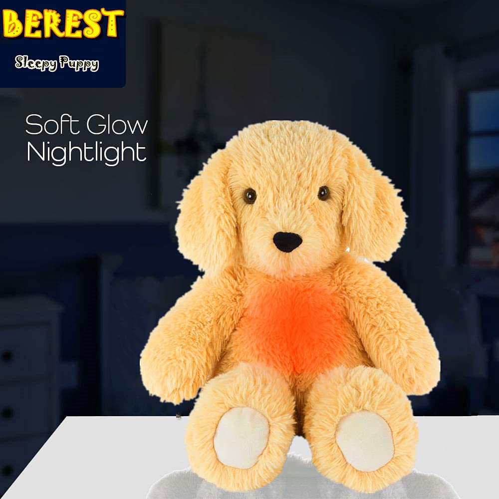 Newborns Musical Baby Sleep Soother, Mom's Heartbeat White Noise Machine, Bear Sleeping Aid with Cry Sensor|Night Light & 9 Sounds Therapy|Womb Sound Stuffed Toy for Toddler Crib|Deep Brown
