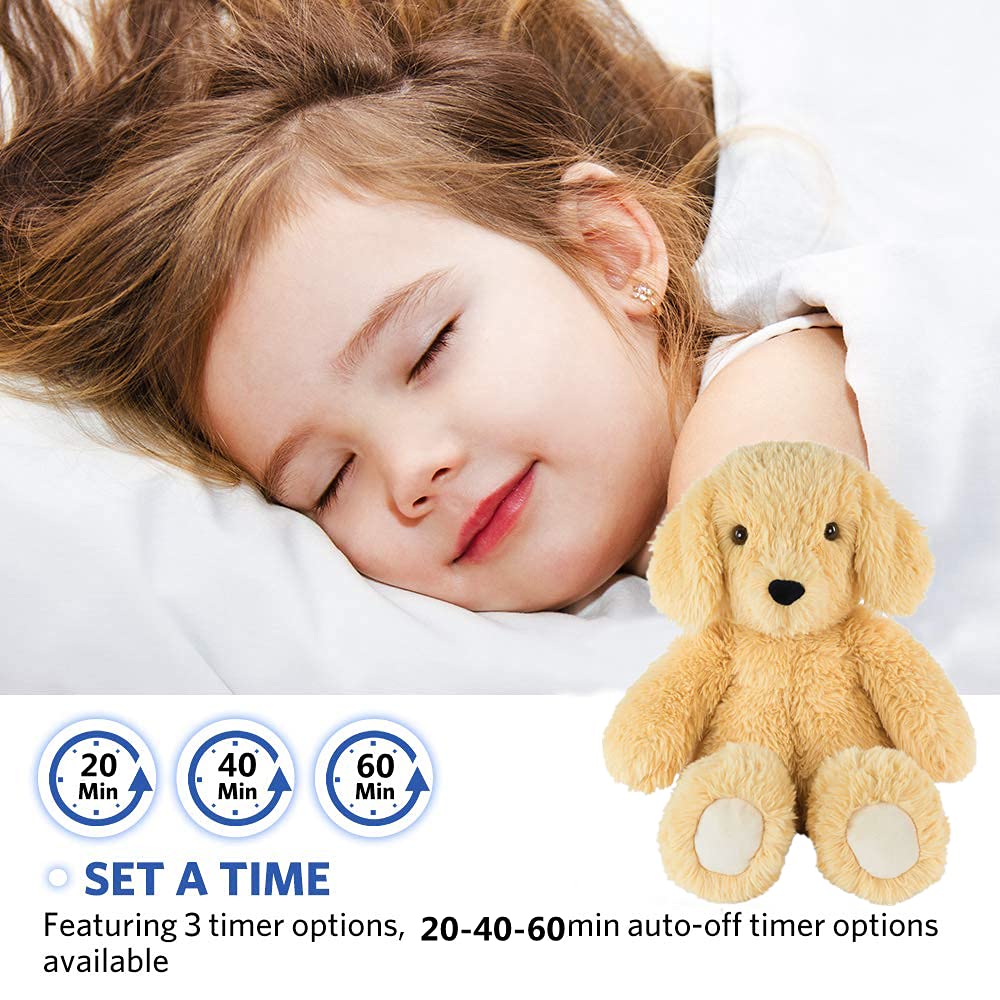 Newborns Musical Baby Sleep Soother, Mom's Heartbeat White Noise Machine, Bear Sleeping Aid with Cry Sensor|Night Light & 9 Sounds Therapy|Womb Sound Stuffed Toy for Toddler Crib|Deep Brown