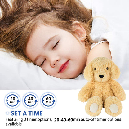 Newborns Musical Baby Sleep Soother, Mom's Heartbeat White Noise Machine, Bear Sleeping Aid with Cry Sensor|Night Light & 9 Sounds Therapy|Womb Sound Stuffed Toy for Toddler Crib|Deep Brown