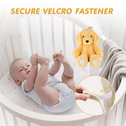 Newborns Musical Baby Sleep Soother, Mom's Heartbeat White Noise Machine, Bear Sleeping Aid with Cry Sensor|Night Light & 9 Sounds Therapy|Womb Sound Stuffed Toy for Toddler Crib|Deep Brown