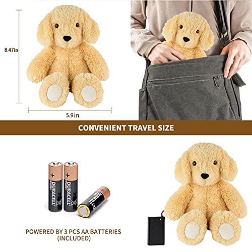 Newborns Musical Baby Sleep Soother, Mom's Heartbeat White Noise Machine, Bear Sleeping Aid with Cry Sensor|Night Light & 9 Sounds Therapy|Womb Sound Stuffed Toy for Toddler Crib|Deep Brown