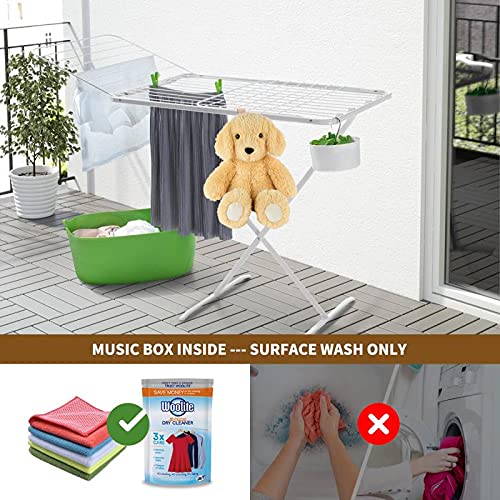 Newborns Musical Baby Sleep Soother, Mom's Heartbeat White Noise Machine, Bear Sleeping Aid with Cry Sensor|Night Light & 9 Sounds Therapy|Womb Sound Stuffed Toy for Toddler Crib|Deep Brown