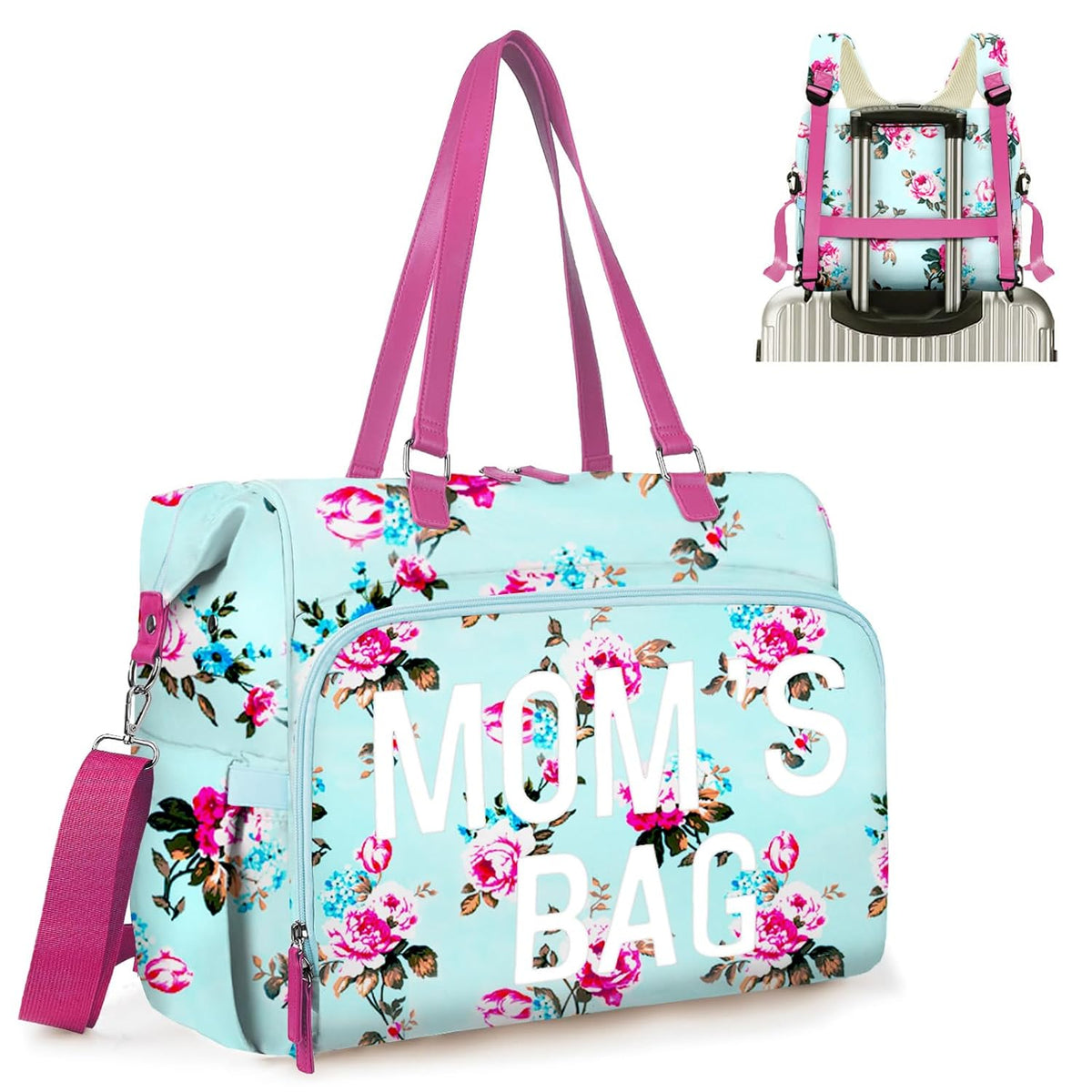 Mom‘s Diaper Bag 4 in 1 Diaper Baby Tote, Hospital Bag for Labor & Delivery, Large Waterproof Baby Travel Weekender with 3 Insulated Pockets, Khaki