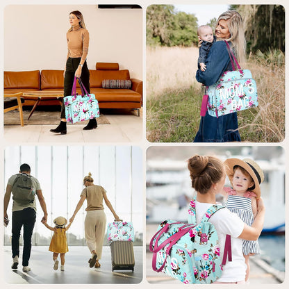 Mom‘s Diaper Bag 4 in 1 Diaper Baby Tote, Hospital Bag for Labor & Delivery, Large Waterproof Baby Travel Weekender with 3 Insulated Pockets, Khaki