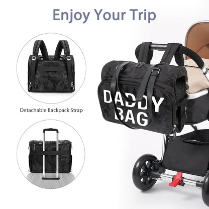 Mom‘s Diaper Bag 4 in 1 Diaper Baby Tote, Hospital Bag for Labor & Delivery, Large Waterproof Baby Travel Weekender with 3 Insulated Pockets, Khaki