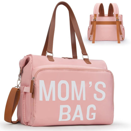 Mom‘s Diaper Bag 4 in 1 Diaper Baby Tote, Hospital Bag for Labor & Delivery, Large Waterproof Baby Travel Weekender with 3 Insulated Pockets, Khaki