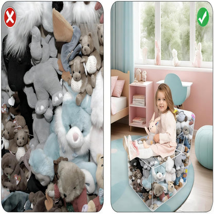 PVC Clear Stuffed Animal Bean Bag Chair Cover for Kids, ，Waterproof Creative PVC Plush Toys Storage For Home Use Organizing Rooms Plush Toys Storage Bag