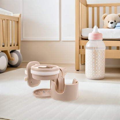 Stroller Cup Holder and Phone Mount 3 in 1 Pushchair Drink Accessories with Effortless Installation and Wear Resistant Abs Material for Daily Strolls and Outing