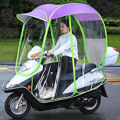 Universal Mobility Scooter Canopy, Waterproof Sun Shade & Rain Cover, Lightweight Polyester with Thermal Lining, Foldable Umbrella for All Electric Vehicles, Enhanced Comfort in Any Weather