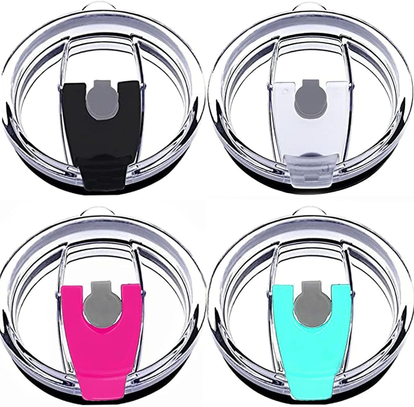 Tumbler Lids Spillproof 20oz,4 Pack Splash Resistant Lid for Beast,Juro,Ozark Trail,Rae Dunn,Atlin,Coffee Mug and More Cooler Cup,Covers for 20oz Tumbler (20OZ-01)
