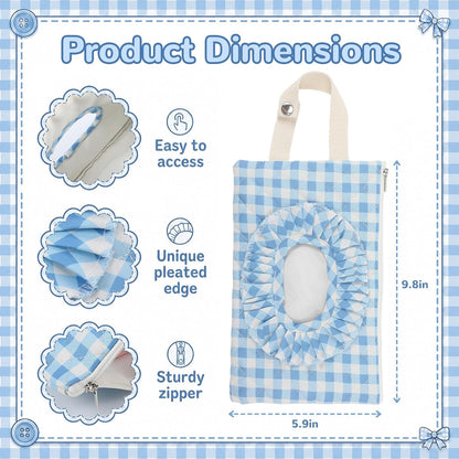 Quilted Wipe Pouch Ruffle Gingham Diaper and Wipes Pouch