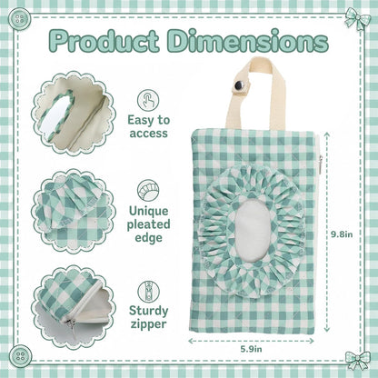 Quilted Wipe Pouch Ruffle Gingham Diaper and Wipes Pouch