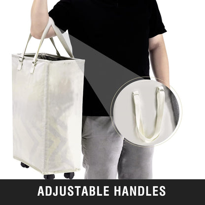 45L Slim Laundry Hamper with Removable Inner Bag & Side Handles, Black