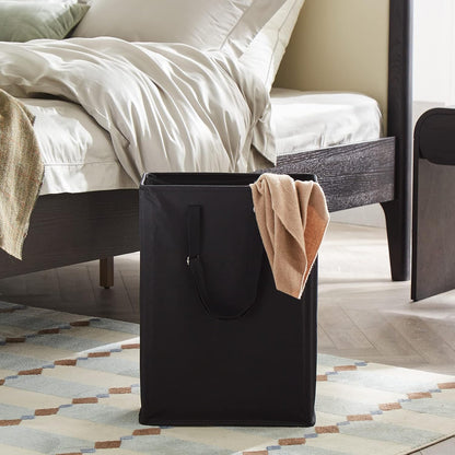 45L Slim Laundry Hamper with Removable Inner Bag & Side Handles, Black