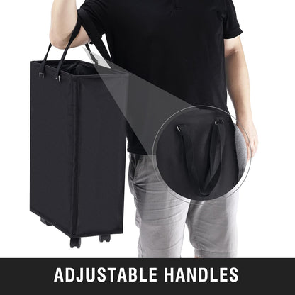 45L Slim Laundry Hamper with Removable Inner Bag & Side Handles, Black
