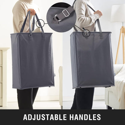45L Slim Laundry Hamper with Removable Inner Bag & Side Handles, Black
