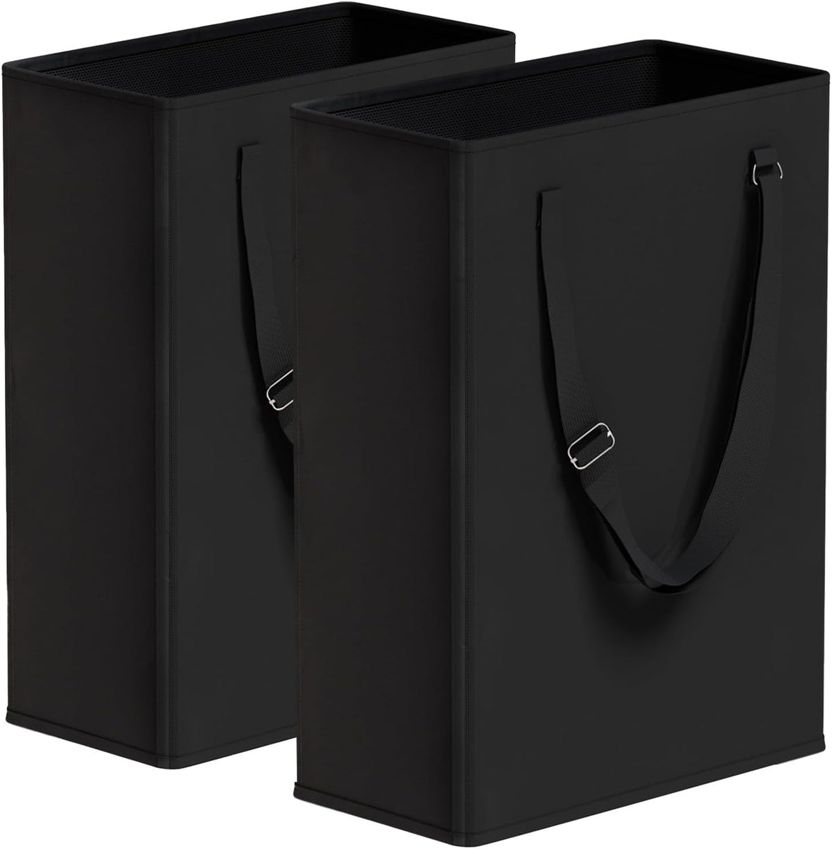 45L Slim Laundry Hamper with Removable Inner Bag & Side Handles, Black