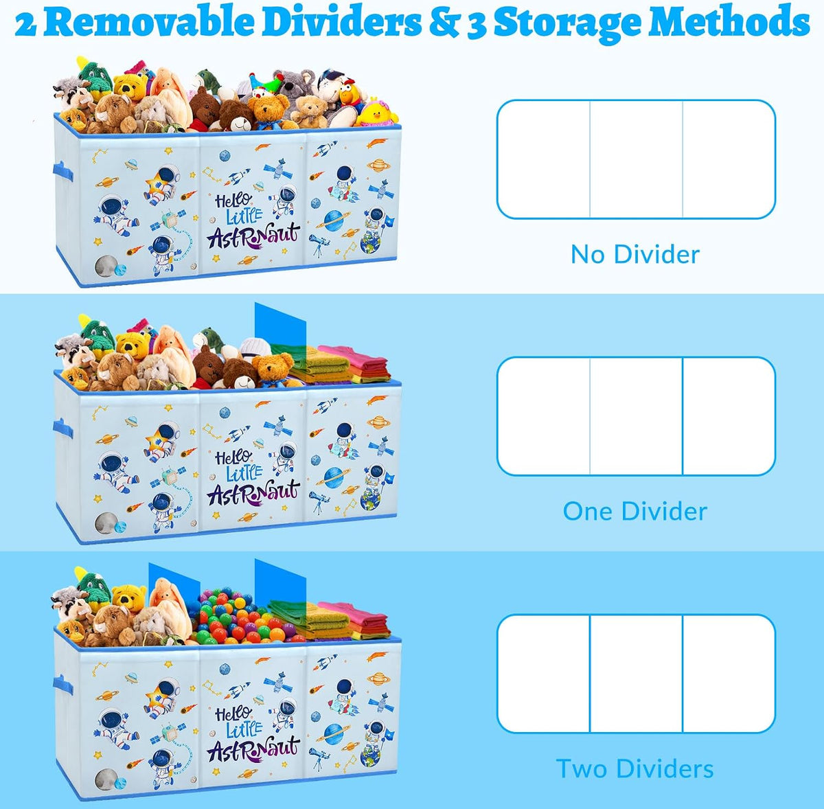 Large Toy Box Collapsible Chest Organizer with Flip Lid for Kids