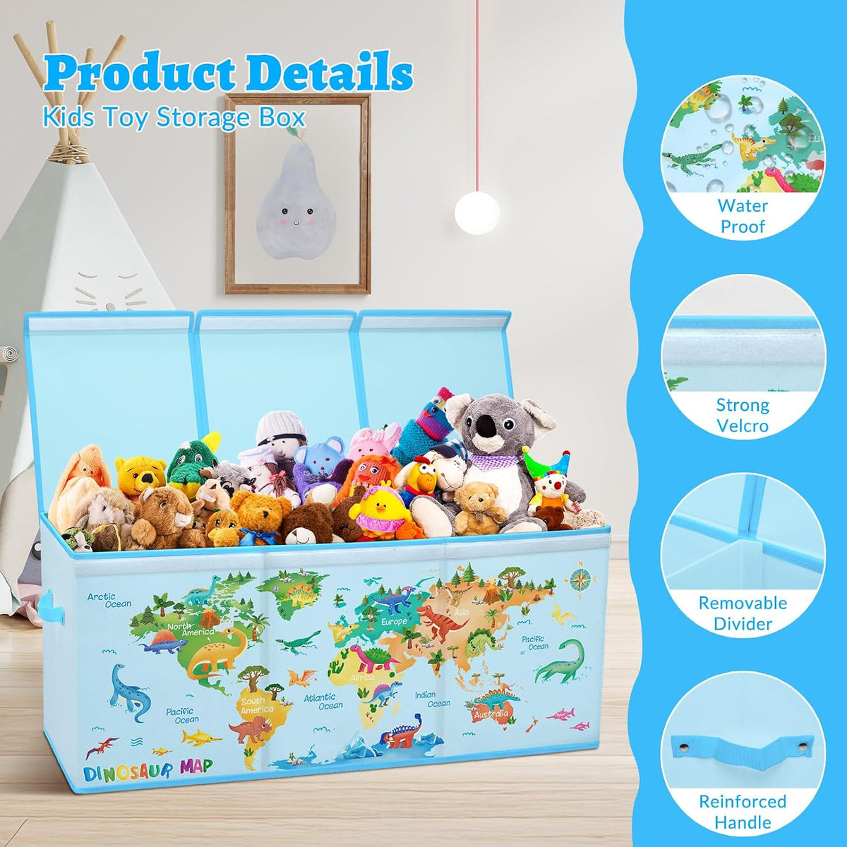 Large Toy Box Collapsible Chest Organizer with Flip Lid for Kids
