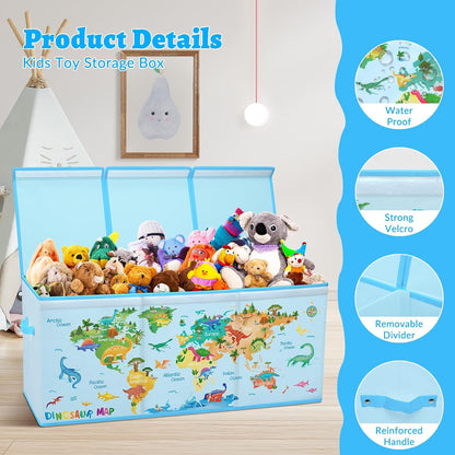 Large Toy Box Collapsible Chest Organizer with Flip Lid for Kids