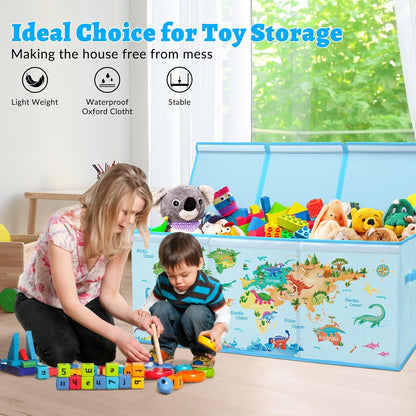Large Toy Box Collapsible Chest Organizer with Flip Lid for Kids
