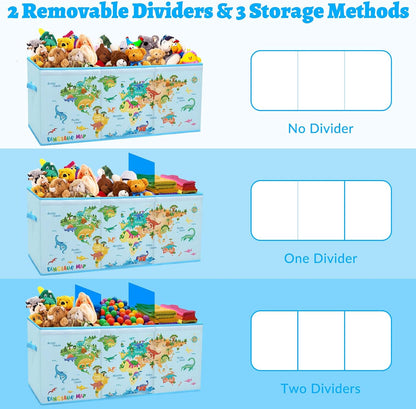 Large Toy Box Collapsible Chest Organizer with Flip Lid for Kids