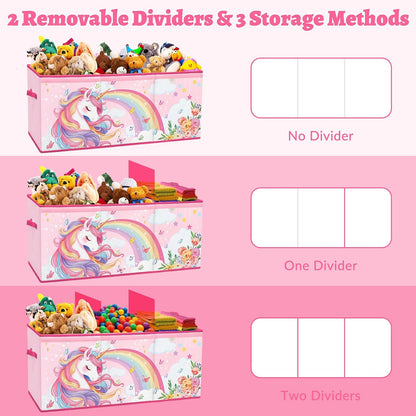 Large Toy Box Collapsible Chest Organizer with Flip Lid for Kids