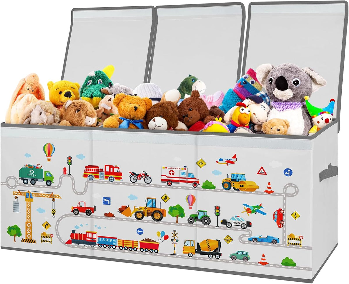 Large Toy Box Collapsible Chest Organizer with Flip Lid for Kids