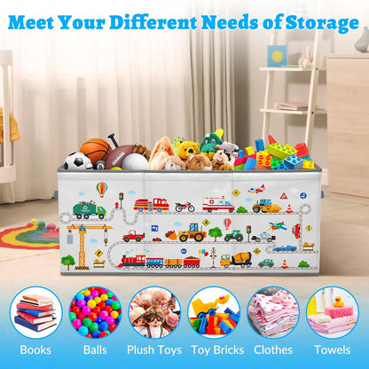 Large Toy Box Collapsible Chest Organizer with Flip Lid for Kids